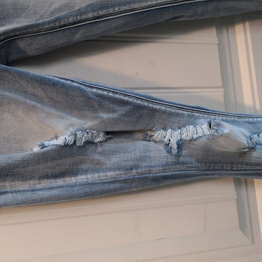 Distress raw hem hi rise jeans - Picture 4 of 6